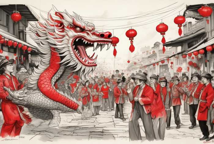 素描中国年 中国年画素描 素描中国年 中国年画素描