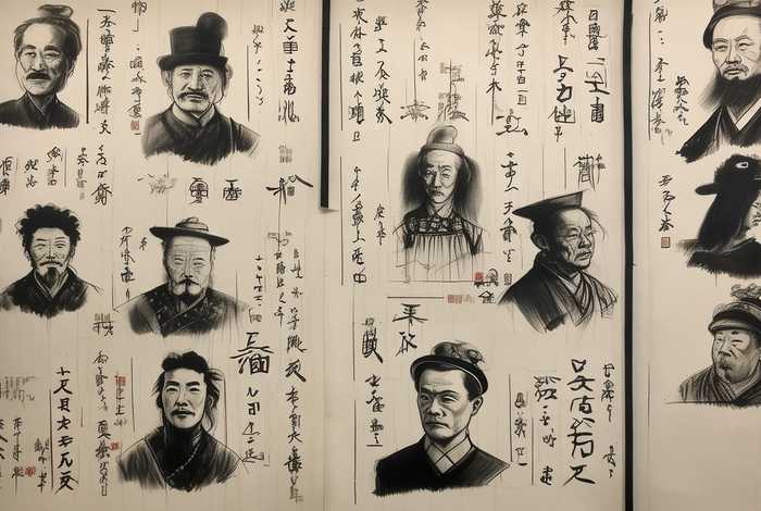 中国历代文化名人素描、中国历代文化名人素描作品