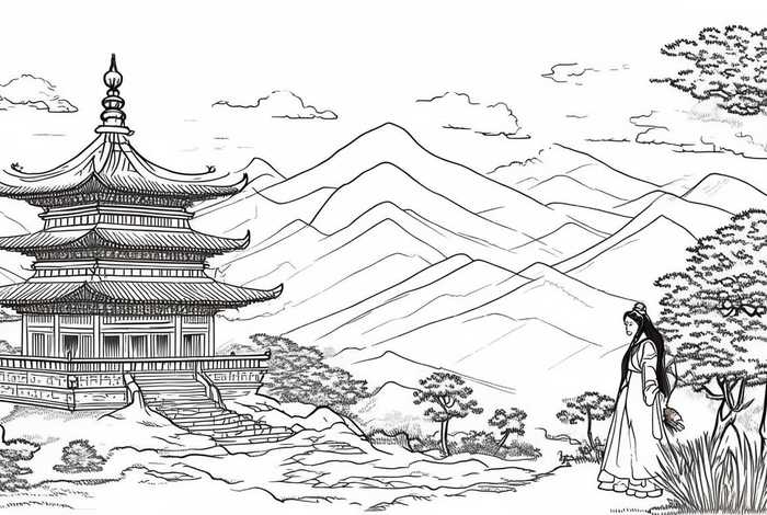 中国历史插画线稿简单 中国历史插画线稿简单又漂亮