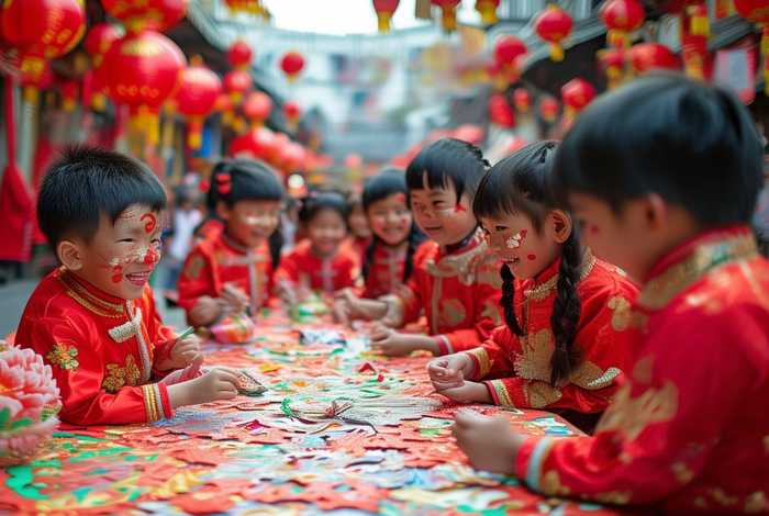 中国年儿童绘画；中国年儿童绘画图片
