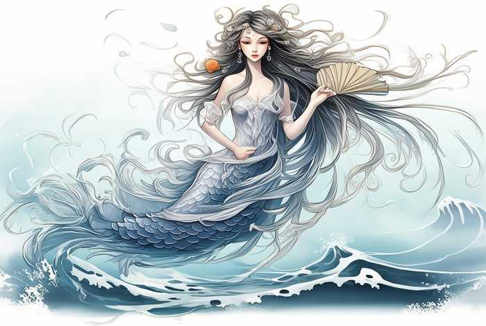 中国历史故事美人鱼图片简笔画，中国历史故事美人鱼图片简笔画大全