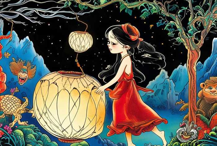 中国民间故事的插画，中国民间故事的插画作品