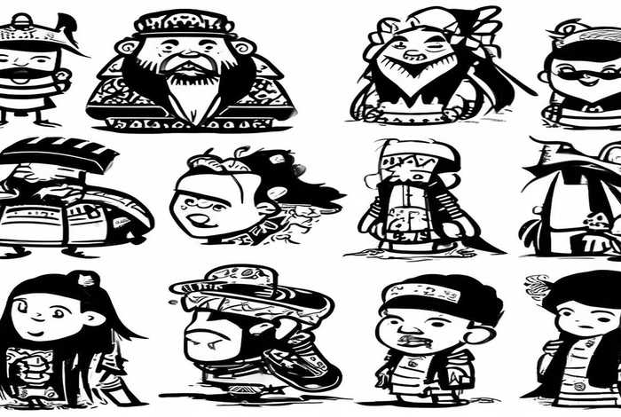 中国历史故事画简单；中国历史故事集人物简笔画