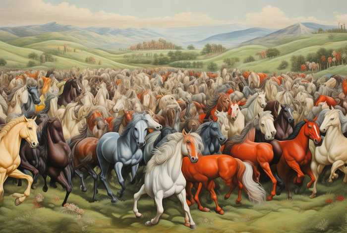 中国历史名画百骏图 中国历史名画百骏图片大全