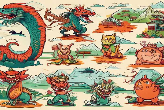 中国历史故事十大怪兽图片简笔画，中国历史故事十大怪兽图片简笔画大全