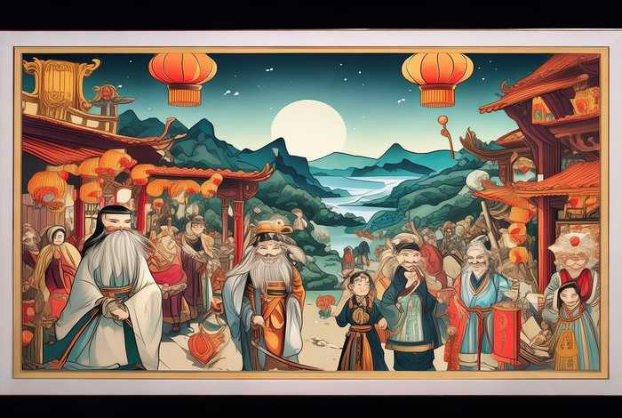 中国民间故事的海报；中国民间故事的海报绘画