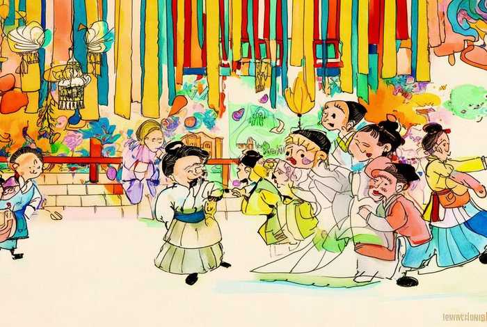 中国民间故事插画手绘（中国民间故事插画手绘简单）