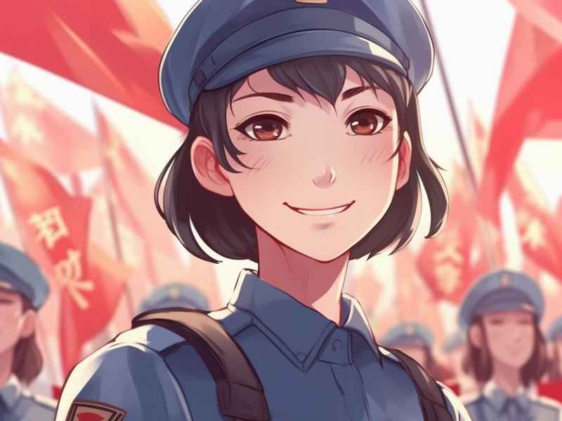 手绘长卷女兵回忆党史 回忆党史绘画