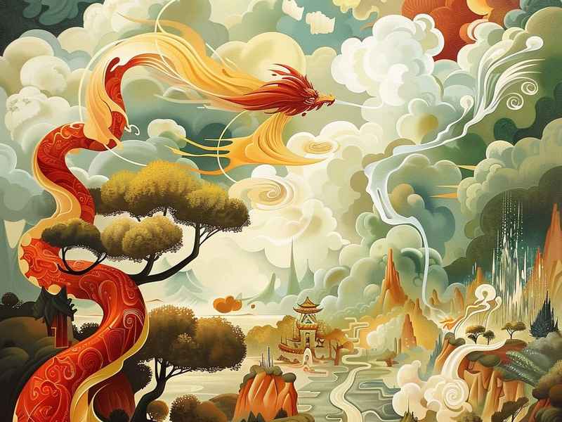 最简单的中国神话故事画，最简单的中国神话故事画一幅画