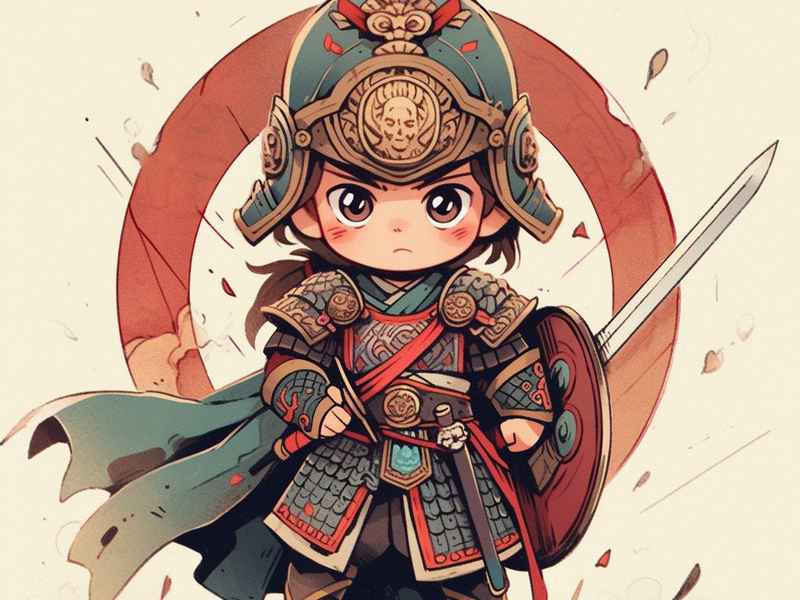 画卡通岳飞历史人物手抄报，中国历史人物岳飞简笔画