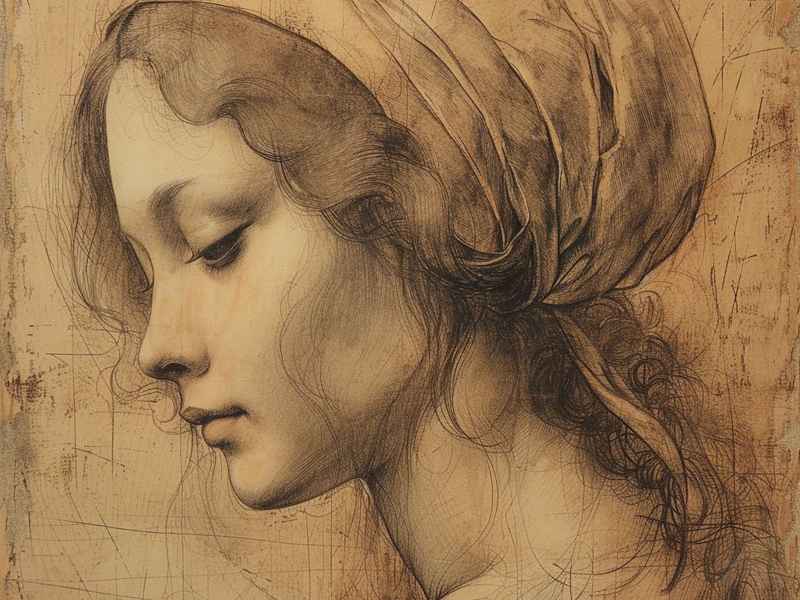 世界名画人物素描 - 世界名画人物素描作品