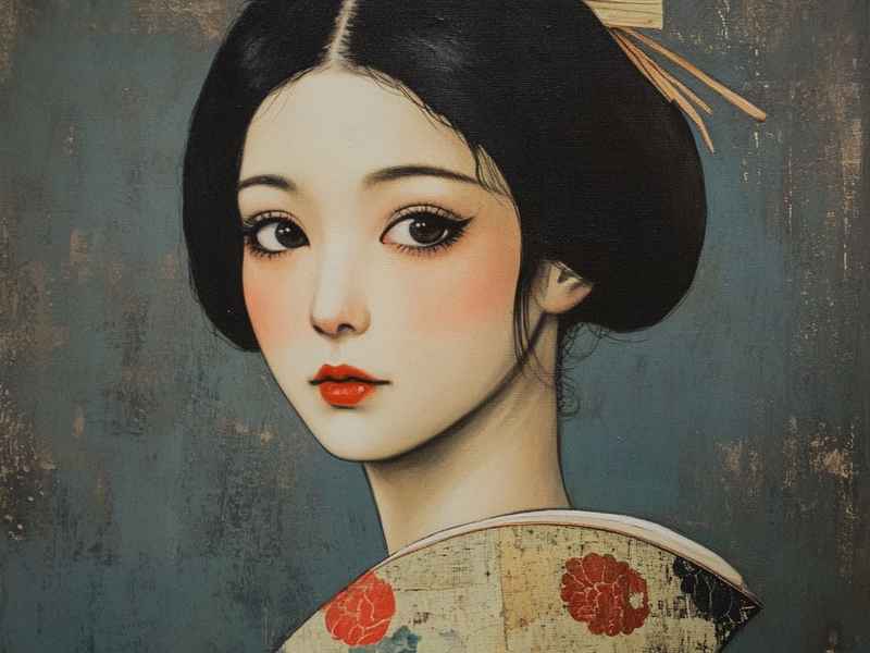 日本人物艺术油画（日本人物艺术油画图片）