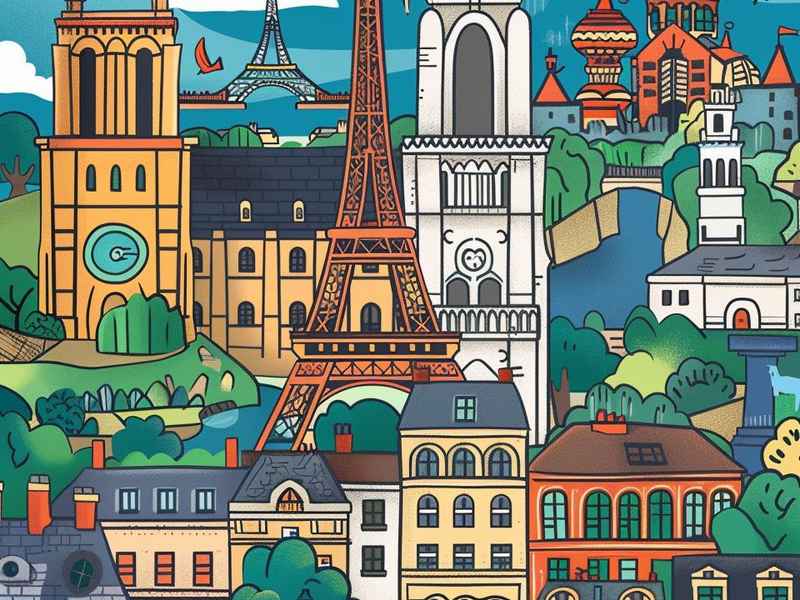 世界名胜古迹儿童画 世界各国名胜古迹简笔画