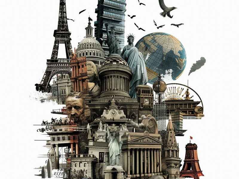 世界历史手绘画，世界历史手绘画图片