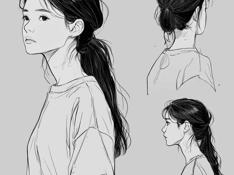 优秀速写女生头部临摹、优秀速写女生头部临摹图片