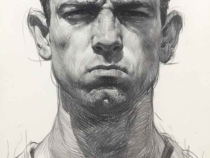 人物速写头部临摹范本，人物速写头部临摹范本图片